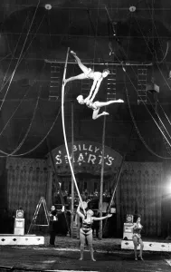 00074 Gallery: The four Stauberti girls in their balancing act at Billy Smarts Circus