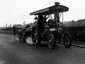 Full steam ahead for a traction engine rally, are Mr H Beethorpe Full steam ahead for a traction engine rally, are Mr H Beethorpe