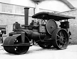 A steam roller at County Technical College in Ashington on 10th March 1965 A steam roller at County Technical College in Ashington on 10th March 1965