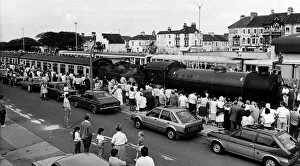 A steam train during Saltburn's Victorian celebrations. 17th August 1986 A steam train during Saltburn's Victorian celebrations. 17th August 1986