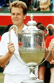 Images Dated 17th June 1991: Stefan Edberg wins the Stella Artois Tennis Championships at the Queen'
