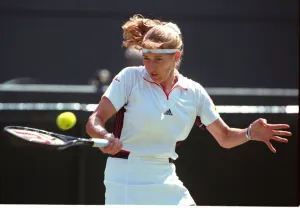 Steffi Graf competing on the 3rd day of The Wimbledon Championships 1998 Steffi Graf competing on the 3rd day of The Wimbledon Championships 1998