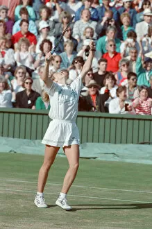 Images Dated 2nd July 1988: Steffi Graf pictured as she celebrates her first Wimbledon Ladies Final win