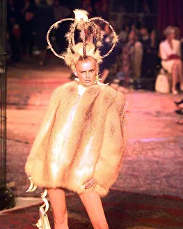 Stella Tennant Model at Paris Fashion Show 1997 wearing Givenchy fashions - fur Stella Tennant Model at Paris Fashion Show 1997 wearing Givenchy fashions - fur