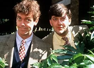 Images Dated 1st February 1991: Stephen Fry television comedian entertainer and writer with partner Hugh Laurie