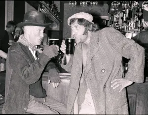 Steptoe and Son aka Wilfred Bramble and Harry H Corbett seen here at the Bush pub in Steptoe and Son aka Wilfred Bramble and Harry H Corbett seen here at the Bush pub in