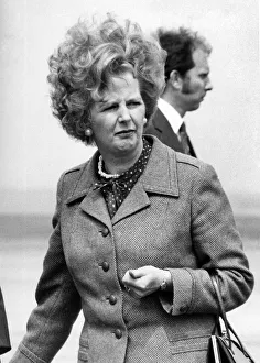 Stern. Mrs. Thatcher in pensive mood as the elements take their toll. May 1981 P009502 Stern. Mrs. Thatcher in pensive mood as the elements take their toll. May 1981 P009502