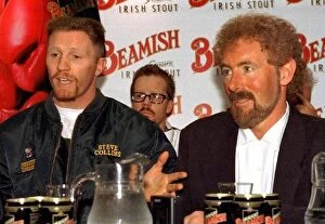 Images Dated 8th September 1995: Steve Collins with hypnotist Tony Quinn at press conference