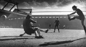 1974 Gallery: Steve Heighway fires in the third goal for Liverpool during the league match against