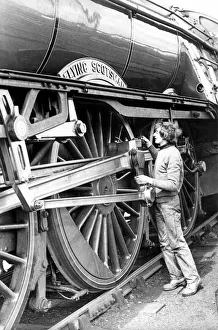 Steve Sandever, job creation supervisor at Cornforth Steam-town checking the lubrication Steve Sandever, job creation supervisor at Cornforth Steam-town checking the lubrication