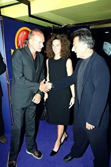 Images Dated 25th August 1998: Sting Singer / Actor August 98 Shanking hands with hollywood legend Dustin Hoffman