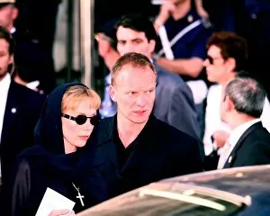 Images Dated 22nd July 1997: Sting and wife Trudi leave Versace memorial service July 1997 in Milan Italy