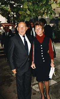 Stirling Moss and wife Susie at james Hunt memorial service Picadilly - September 1993 Stirling Moss and wife Susie at james Hunt memorial service Picadilly - September 1993