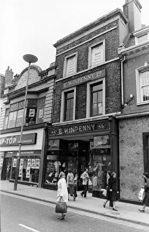 Stockton High Street, 21st April 1981. Winpenny, a family outfitting business since 1896 Stockton High Street, 21st April 1981. Winpenny, a family outfitting business since 1896