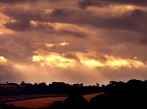 A stormy sunset over the farmland close to Kidderminster A stormy sunset over the farmland close to Kidderminster