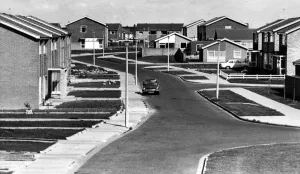 Street scene in Cramlington New Town. 31st March 1973 Street scene in Cramlington New Town. 31st March 1973