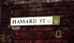 Street sign for Hassard Street in Bethnal Green London where the great grandparents of Street sign for Hassard Street in Bethnal Green London where the great grandparents of