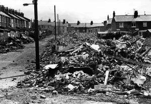 Some streets being demolished in Carlin How in a clearance area earmarked by Langbaurgh Some streets being demolished in Carlin How in a clearance area earmarked by Langbaurgh
