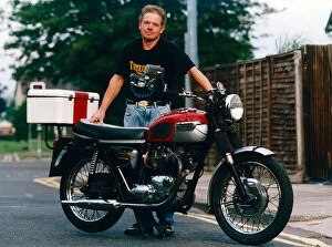Stuart is pictured with the 1968 Triumph Trophy 650 Twin which he hopes will be joined by