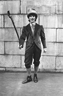 Images Dated 4th April 1970: A student in Dublin dresssed as a Leprechaun doing a Irish Jig