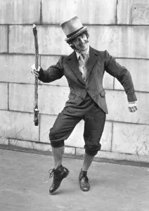 Images Dated 4th April 1970: A student in Dublin dresssed as a Leprechaun doing a Irish Jig