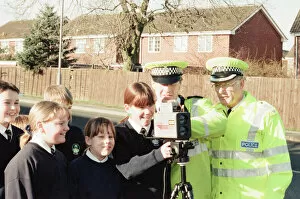 Images Dated 3rd February 1998: Students from Our Lady and St Bede School, Stockton, pictured with Police Officers