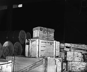 Suez Crisis 1956 British arms waiting to be shipped to Egypt for the Egyptian Army Suez Crisis 1956 British arms waiting to be shipped to Egypt for the Egyptian Army