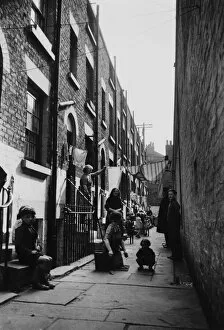 Childhood Gallery: The sun just makes it into their old Liverpool courtyard. 3rd April 1939