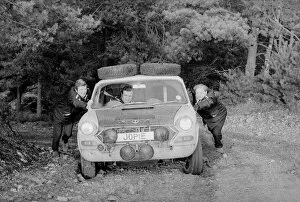Images Dated 5th February 1970: Sunday Mirror Mexico Rally Team, stuck in the mud during practice session on the War