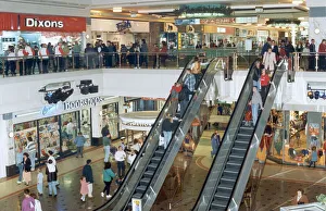 Sunday shoppers in Halle Mall, The Arndale Centre, Manchester. 19th September 1994 Sunday shoppers in Halle Mall, The Arndale Centre, Manchester. 19th September 1994