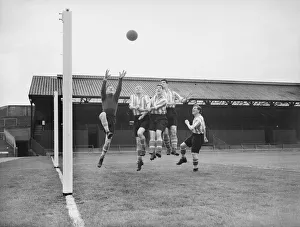 Sunderland FC footballers seen here in training at Roker Park 16th August 1952 *** Local Sunderland FC footballers seen here in training at Roker Park 16th August 1952 *** Local