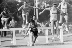 Images Dated 25th June 1976: Superstars, BBC Television Programme, Filming of Heat in Bracknell, Berkshire