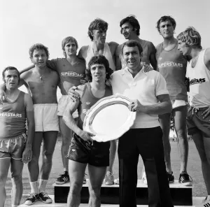 Images Dated 25th June 1976: Superstars, BBC Television Programme, Filming of Heat in Bracknell, Berkshire