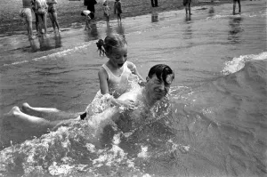 In surf at Brighton - Gladys Tester. August 1952 C3867 In surf at Brighton - Gladys Tester. August 1952 C3867