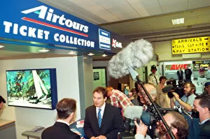 Images Dated 4th July 1997: Surrounded by television crews and journalists Tony Blair tours the newly opened terminal