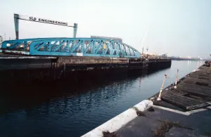 The swing bridge behind the Cellnet Riverside Stadium. 28th February 1996 The swing bridge behind the Cellnet Riverside Stadium. 28th February 1996
