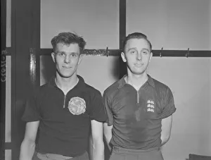 Table Tennis Birmingham March 1952 Right Johnny Leach Essex Left Table Tennis Birmingham March 1952 Right Johnny Leach Essex Left
