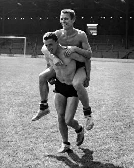 Taken for a ride that's what Brian Clough is doing to one of his team-mates Taken for a ride that's what Brian Clough is doing to one of his team-mates