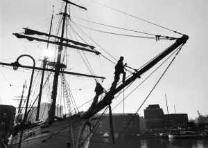 Tall Ship at St. Katharine's Dock. 15th April 1987 Tall Ship at St. Katharine's Dock. 15th April 1987