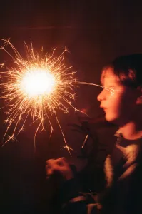 Images Dated 28th October 1994: Teenage boy with Fireworks, 28th October 1994