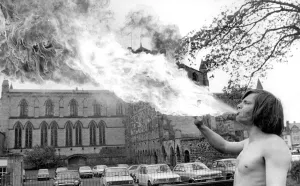 Teenage fire eater Roy Moor got off to a flaming start when he arrived in Hexham with his Teenage fire eater Roy Moor got off to a flaming start when he arrived in Hexham with his