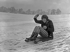 Teenager enjoying the snow in a Bristol park 31st December 1961 Teenager enjoying the snow in a Bristol park 31st December 1961
