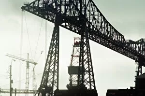Images Dated 17th March 1993: Tees Transporter Bridge, Middlesbrough, silhouetted against the midday sky