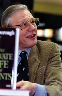 Images Dated 3rd February 1995: Television presenter and broadcaster David Attenborough signing books at Waterstones in