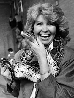 Television presenter Cathy Secker with Sid the snake at St Bede's School Fete Television presenter Cathy Secker with Sid the snake at St Bede's School Fete