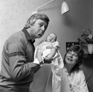 Television star Michael Aspel with his wife Lizzie Power Television star Michael Aspel with his wife Lizzie Power
