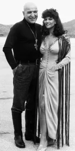 Telly Savalas actor and Claudia Cardinale actress 1978 on set of film Escape Telly Savalas actor and Claudia Cardinale actress 1978 on set of film Escape