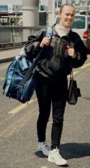 Tennis player Martina Hingis leaves Heathow Airport for Switzerland after losing her Tennis player Martina Hingis leaves Heathow Airport for Switzerland after losing her