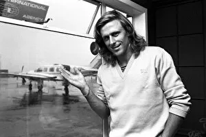 Images Dated 14th June 1980: Tennis star Bjorn Borg arriving at Newcastle Airport on 14th June 1980 in terrible