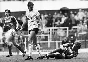 Images Dated 22nd April 1985: Terry Butcher Football player after being tackled by Glenn Hoddle